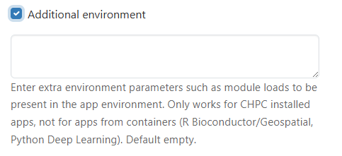 Additional environment