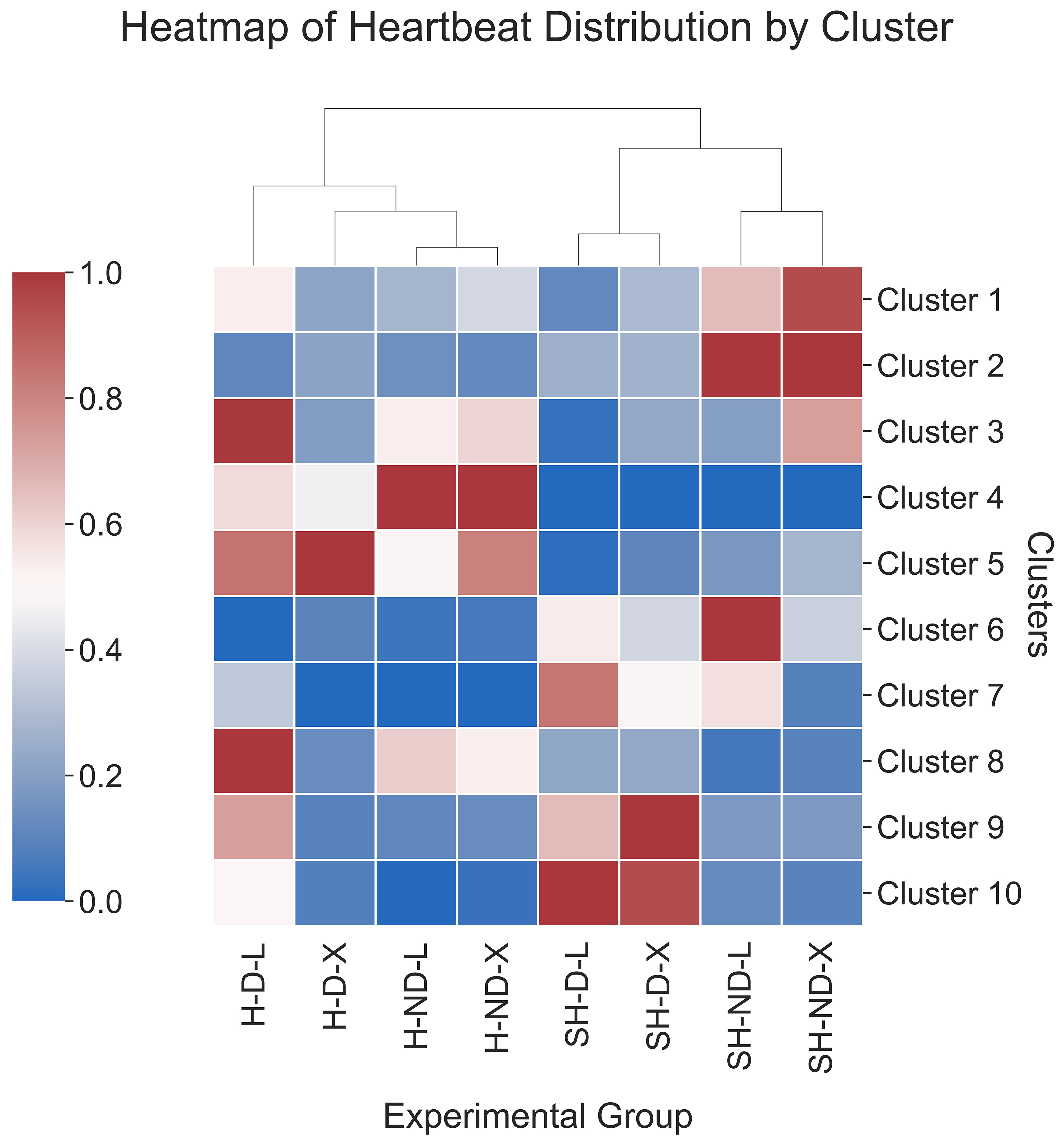 Heatmap of heartbeat distribution